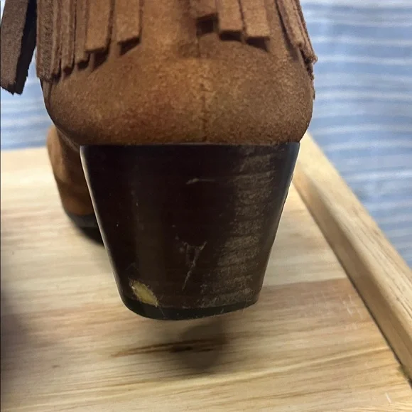 Fringe Suede Ankle Boots - Brown - Picture 2 of 6